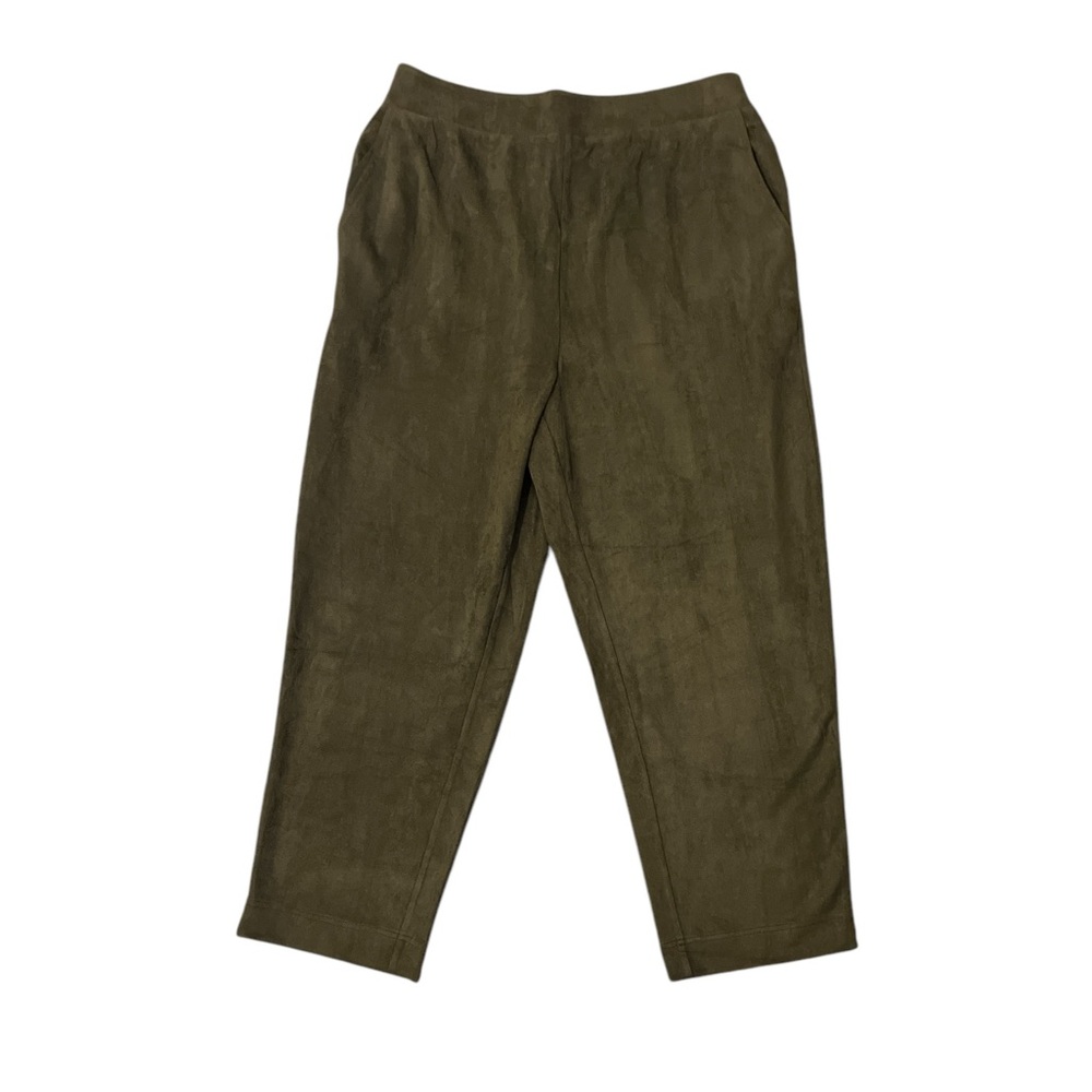 Cotton Bleu XL Faux Suede Cropped Wide Leg Pants in Brown